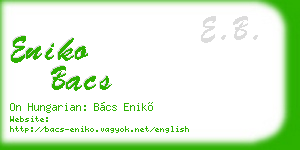 eniko bacs business card