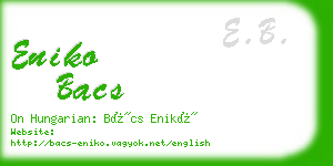 eniko bacs business card